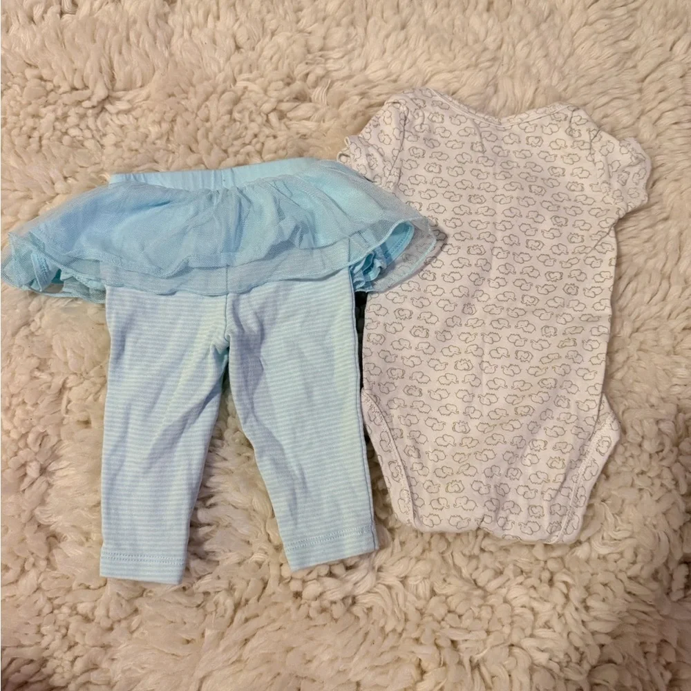 Carter's Light Blue and White Baby Set